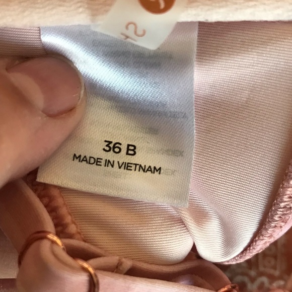 SHADE & Shore blush pink bikini swim suit bra top.  New with tags.  36B. - Picture 7 of 9